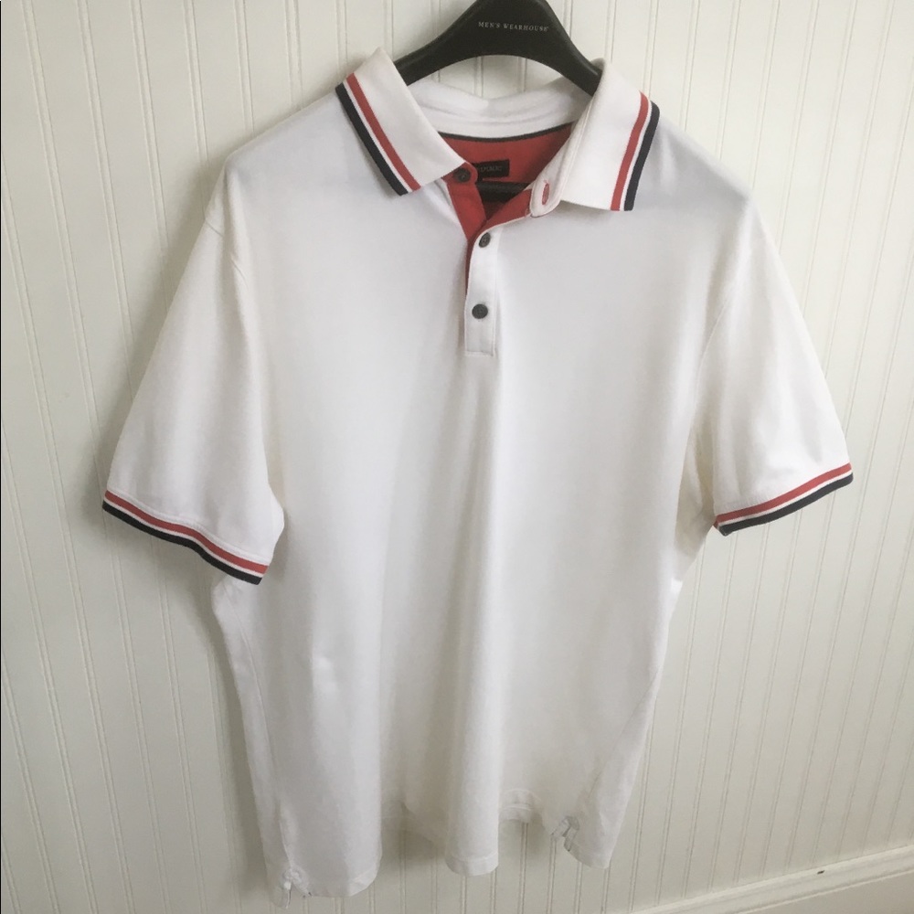 Banana Republic White Short-Sleeve Polo Shirt Men’s Size Large Tall